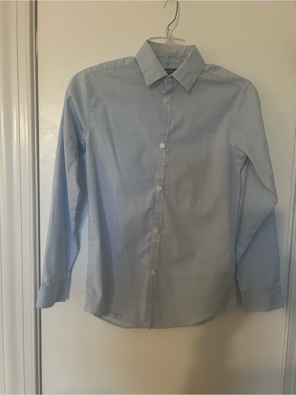 Boy’s Van Heusen Light Blue Windowpane Button-Down Shirt